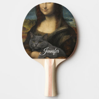 Mona Lisa Holding Elegant Grey Cat                 Ping Pong Paddle