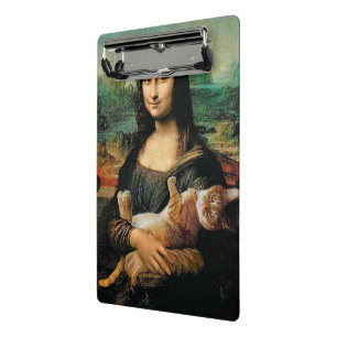 Mona Lisa holding her cat Leonardo da Vinci  Mini Clipboard