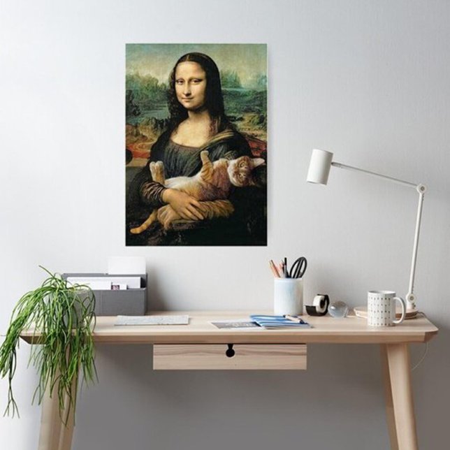 Mona Lisa holding her cat Leonardo da Vinci Poster (Creator Uploaded)