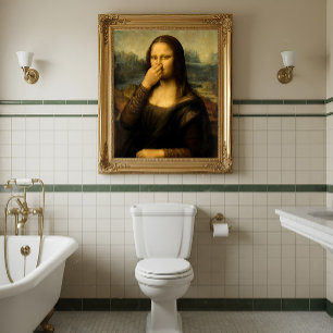 Mona Lisa Holding her nose No 2 Poster