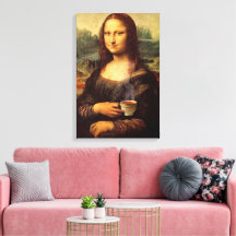 Mona Lisa holding hot tea Leonardo da Vinci