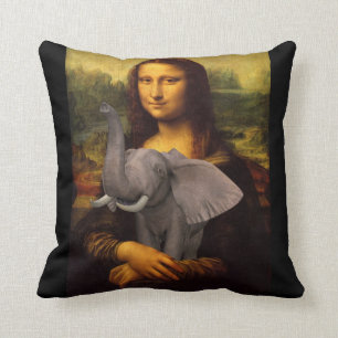 Mona Lisa Hugs Elephant Cushion
