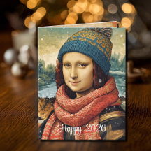 Mona Lisa in beanie - Happy 2026