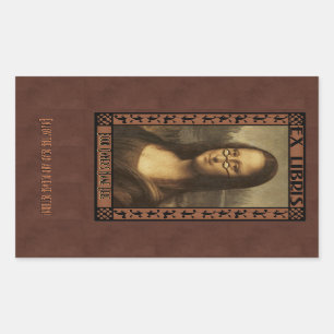 Mona Lisa in Reading Glasses (Personalised) Rectangular Sticker
