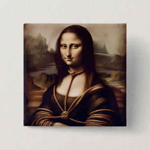 Mona Lisa in ropes Shibari fan 15 Cm Square Badge