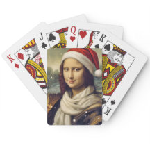 Mona Lisa in Santa hat - festive vibes