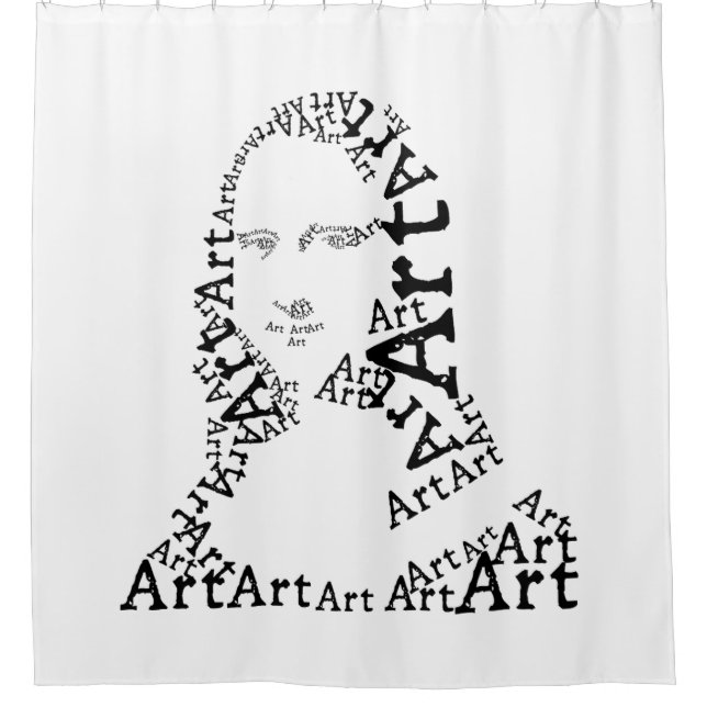 Mona Lisa In Words Shower Curtain (Front)