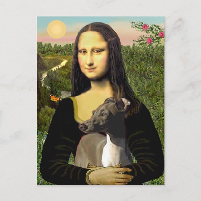 Mona Lisa - Italian Greyhound Postcard (Front)