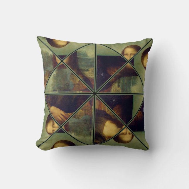 Mona Lisa Kaleidoscope Art Pillow (Front)