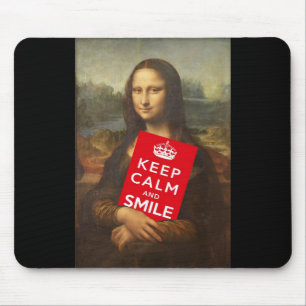 Mona Lisa Keep Calm And Smile Mouse Pad