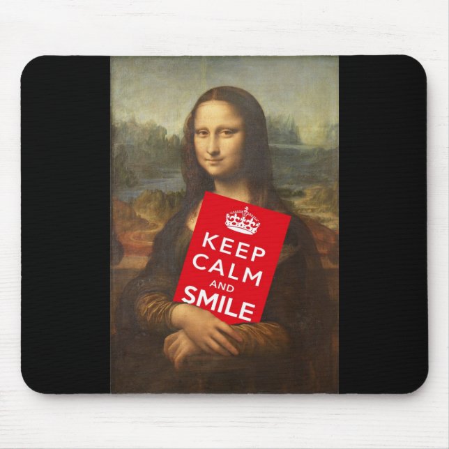 Mona Lisa Keep Calm And Smile Mouse Pad (Front)