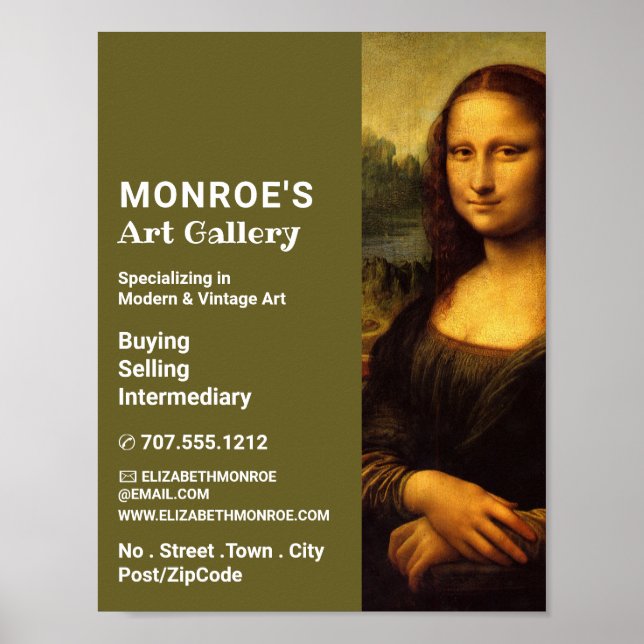 Mona Lisa, Leonardo Da Vinci, Art Dealer, Gallery Poster (Front)