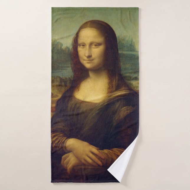 Mona Lisa, Leonardo da Vinci Bath Towel (Bath Towel)