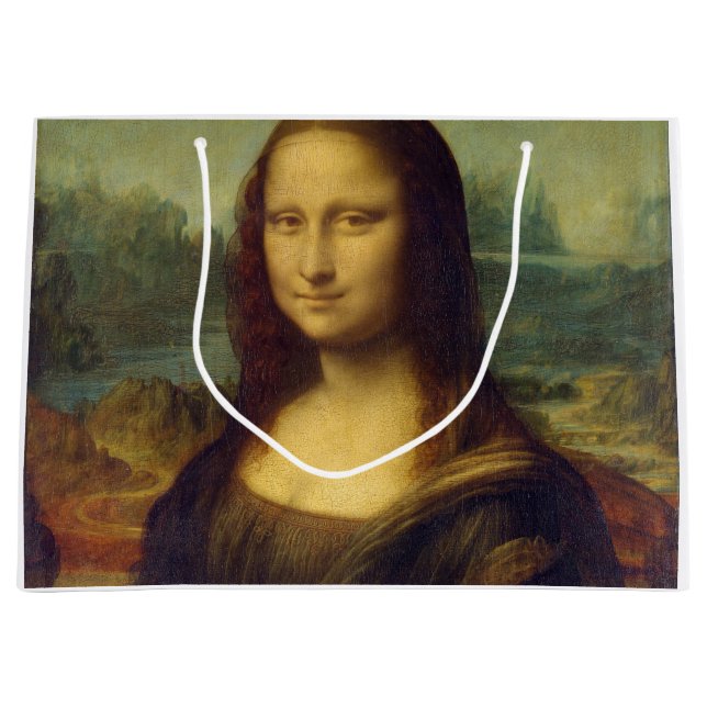 Mona Lisa, Leonardo da Vinci Large Gift Bag (Front)