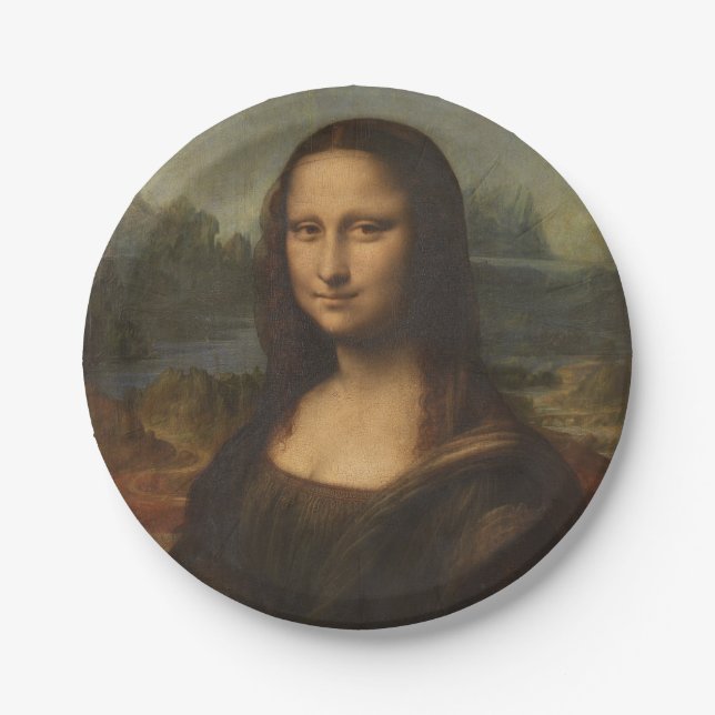 Mona Lisa Leonardo Da Vinci Paper Plate (Front)