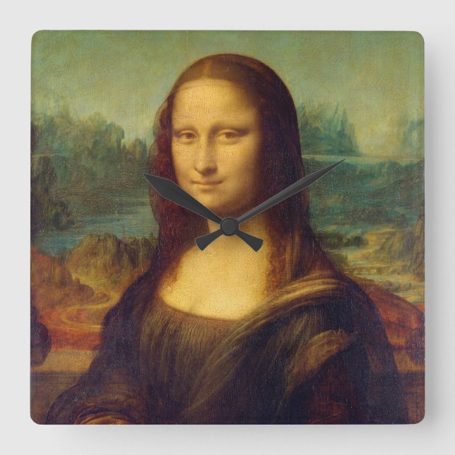 Mona Lisa - Leonardo da Vinci Square Wall Clock (Front)