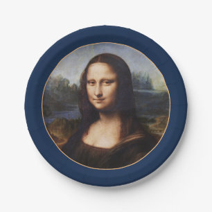 Mona Lisa & Leonardo da Vinci /vintage Italy Paper Plate