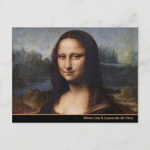 Mona Lisa & Leonardo da Vinci /vintage Italy Postcard