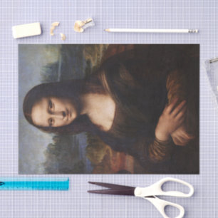 Mona Lisa & Leonardo da Vinci /vintage Italy Tissue Paper