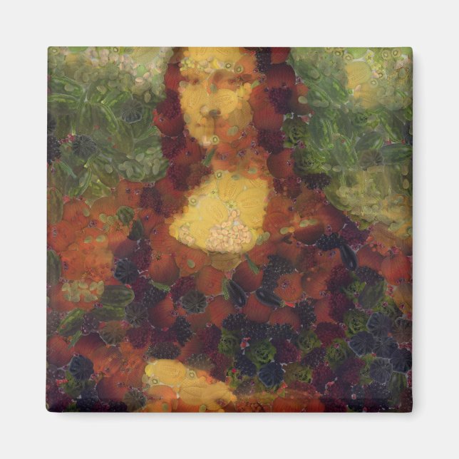 Mona Lisa Lettuce Fine Art Vegan Parody Magnet (Front)