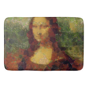 Mona Lisa Lettuce Fine Art Vegan Spoof  Bath Mat
