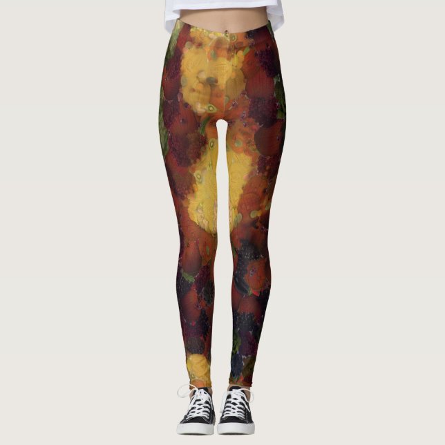 Mona Lisa Lettuce Fine Art Vegan Spoof  Leggings (Front)