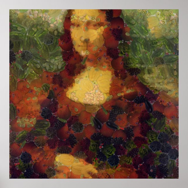 Mona Lisa Lettuce Fine Art Vegan Spoof  Poster (Front)