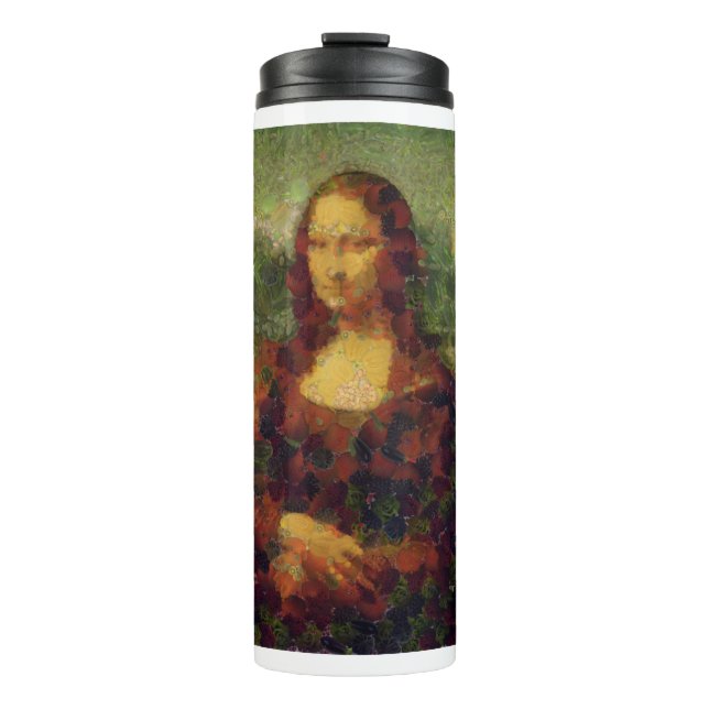 Mona Lisa Lettuce Fine Art Vegan Spoof  Thermal Tumbler (Front)
