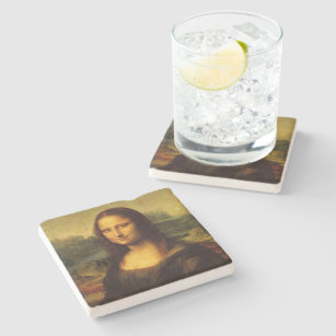Mona Lisa Limestone Stone Coaster
