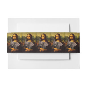 Mona Lisa Loves Elephants Invitation Belly Band