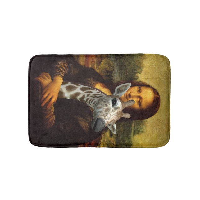 Mona Lisa Loves Giraffes Bath Mat (Front)