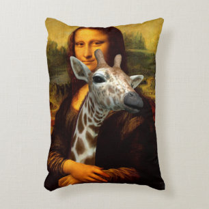 Mona Lisa Loves Giraffes Decorative Cushion
