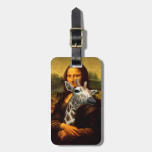 Mona Lisa Loves Giraffes Luggage Tag