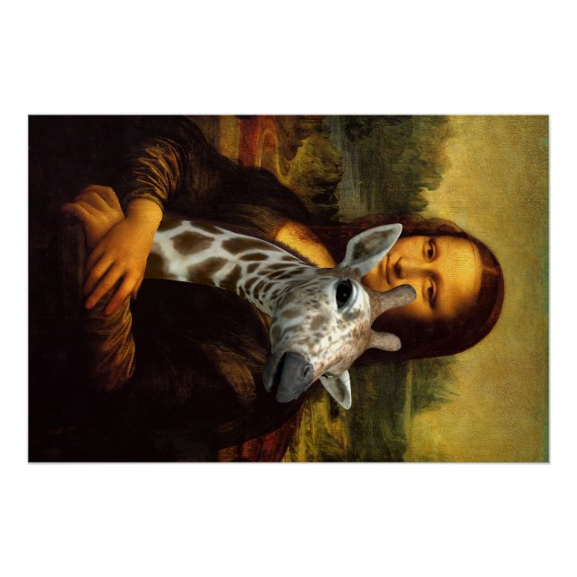 Mona Lisa Loves Giraffes Poster (Front)