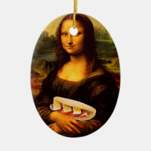 Mona Lisa Loves Paninis Ceramic Tree Decoration