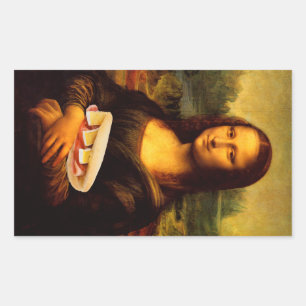 Mona Lisa Loves Paninis Rectangular Sticker