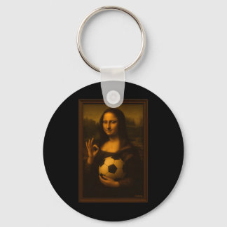 Mona Lisa Loves Soccer Key Ring