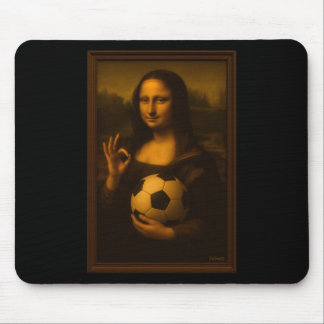Mona Lisa Loves Soccer Mouse Pad