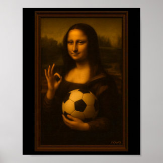 Mona Lisa Loves Soccer Poster