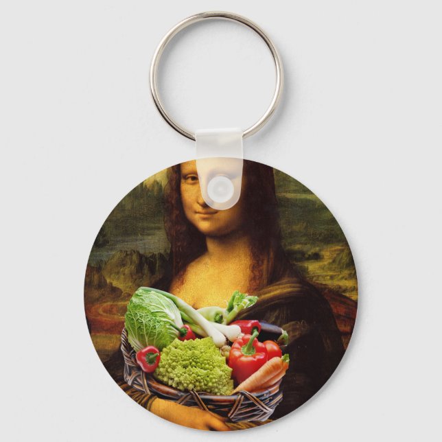 Mona Lisa Loves Vegetables Key Ring (Front)