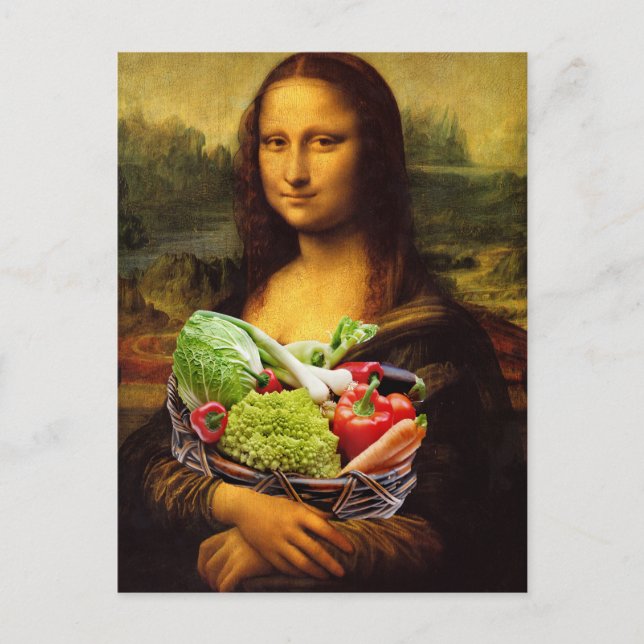 Mona Lisa Loves Vegetables Postcard (Front)