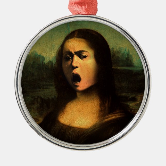 Mona Lisa Medusa Caravaggio Metal Ornament (Front)