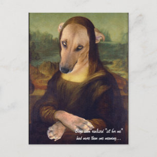 Mona Lisa Meme Funny Dog Picture Postcard