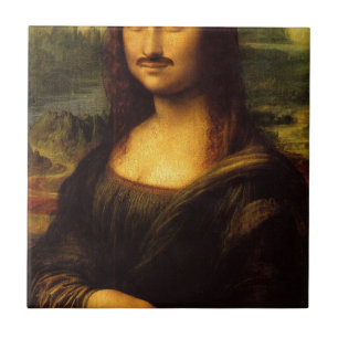 mona lisa moustache ceramic tile