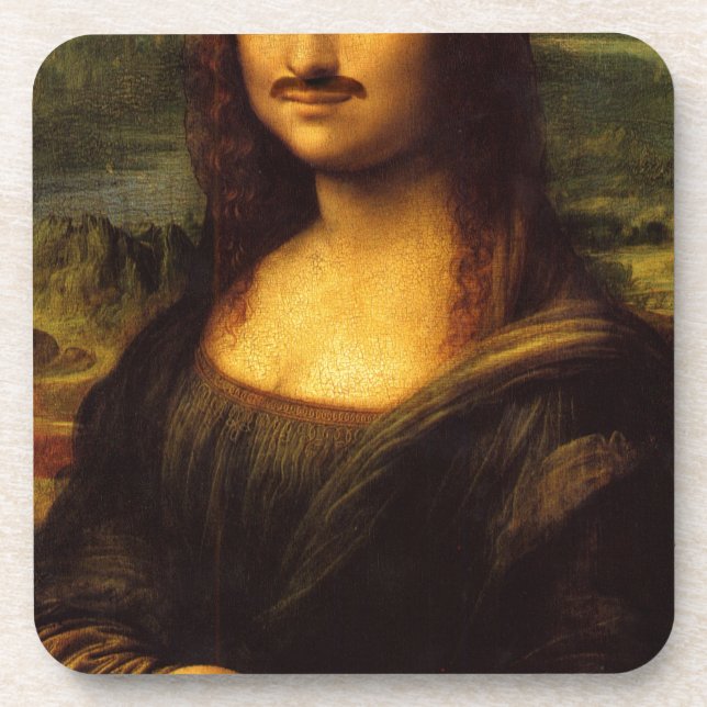 mona lisa moustache coaster (Front)