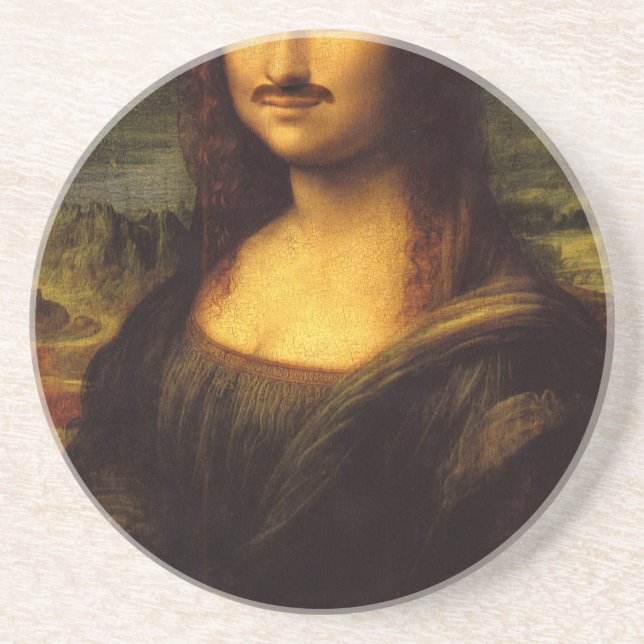 mona lisa moustache coaster (Front)