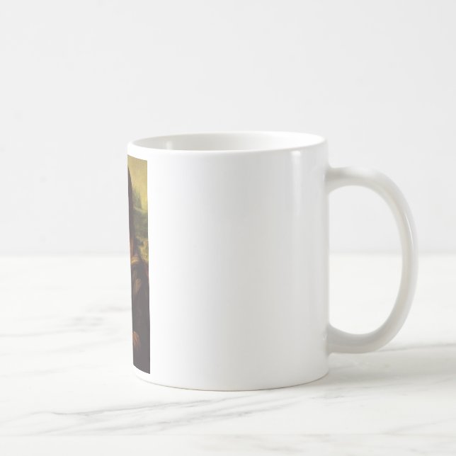 mona lisa moustache coffee mug (Right)
