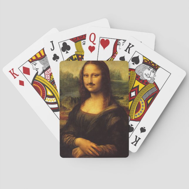 mona lisa moustache playing cards (Back)