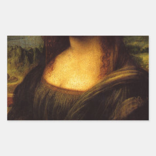 mona lisa moustache rectangular sticker