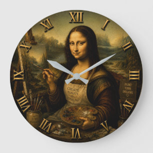 Mona Lisa Painter  Large Clock